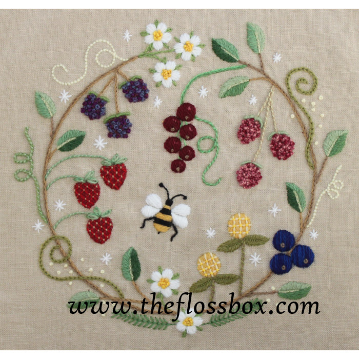 Fruit Wreath Crewel Embroidery Kit - The Floss Box