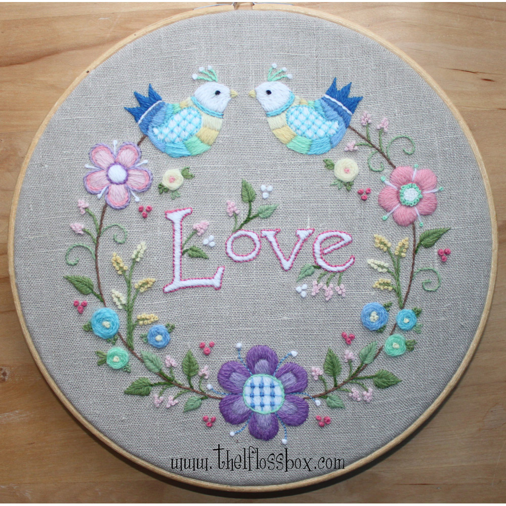 Peace n Love Crewel Embroidery Kit - The Floss Box
