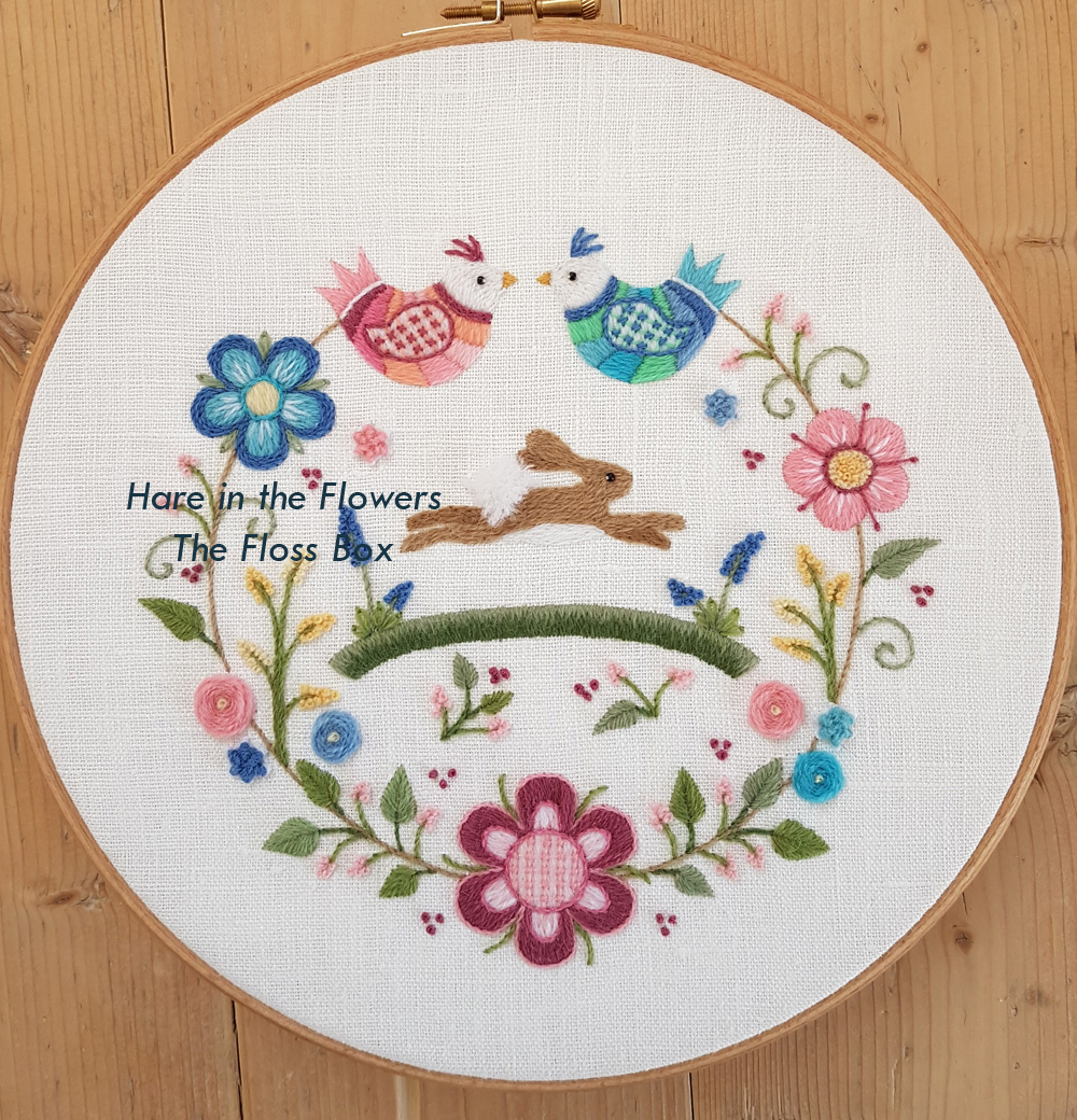 Hare in the Flowers Embroidery Kit - The Floss Box