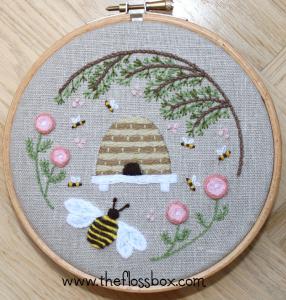 Beehive Crewel Embroidery